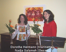 Dorothe Hermann (Klarinette), Nadja Salameh (Gesang)
