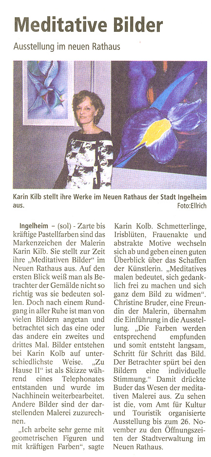 Artikel Wochenblatt Ingelheim 06.11.03